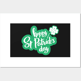 Happy St Patrick's Day Irish Shamrock Clover Gift Posters and Art